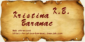 Kristina Baranac vizit kartica
